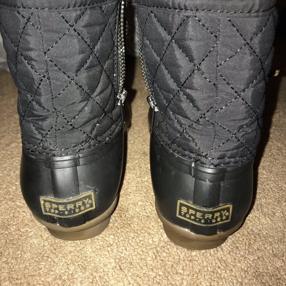 Black Sperry duck boots
